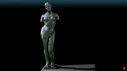 铜人女人雕塑SU模型