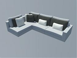 L型沙发草图模型网
