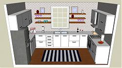 现代厨房空间SU模型