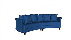 蓝色沙发家具SU模型