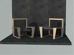 木制坐凳凳子SU模型