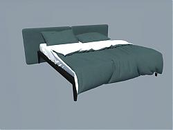 现代床铺SU模型