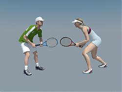 3D网球男女SU模型