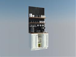 咖啡柜装饰柜SU模型