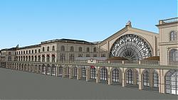 巴黎火车站欧式建筑SU模型