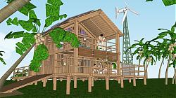 度假木屋风力发电SU模型