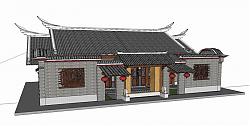 中式闽西古建筑SU模型
