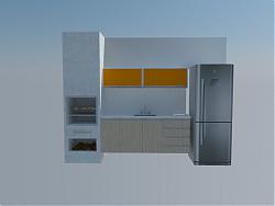 厨房冰箱橱柜SU模型