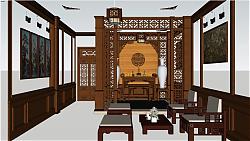 中式供桌家具SU模型
