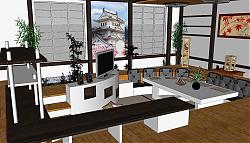 日式客厅SU模型