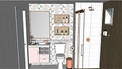 卫生间浴室浴室柜SU模型