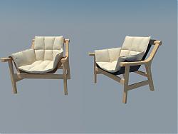 木制扶手椅沙发椅su模型免费下载