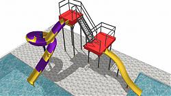 水道滑梯儿童游乐设施SU模型