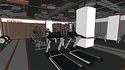 室内健身房健身器材SU模型