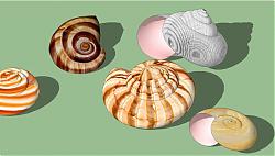 装饰品小螺号蜗牛壳SU模型