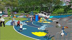 公园示范区小区景观带儿童游乐区su模型