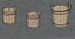 木桶水桶乡村道具SU模型