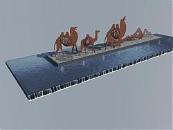 丝绸之路喷泉水景SU模型