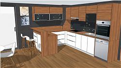 原色木质厨房SU模型
