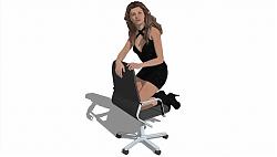 3D坐姿女人旋转椅SU模型