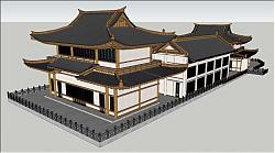 寺庙建筑设计su模型