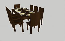 餐桌椅8人座SU模型