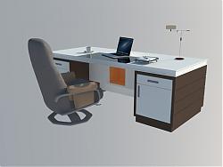 老板办公桌椅家具SU模型