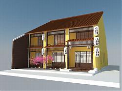 日式料理店建筑SU模型