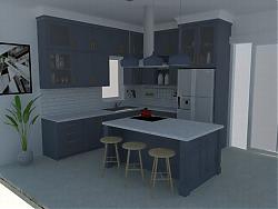 厨房橱柜岛台SU模型