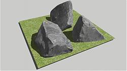 山石置石石头SU模型