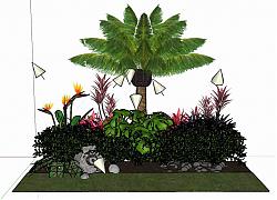 景观植物花坛SU模型