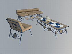 咖啡桌椅家具SU模型