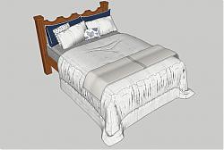 双人床床铺家具SU模型