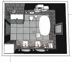 欧式浴室卫生间SU模型