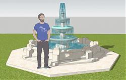 喷泉水景水池SU模型
