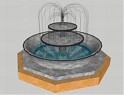 sketchup喷泉水池景观模型库