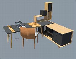 高级办公桌椅SU模型