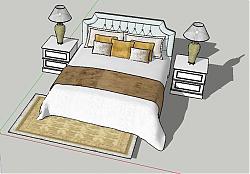 床铺大床双人床SU模型