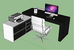 办公桌椅电脑SU模型