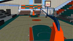 室内体育馆篮球场地su免费模型