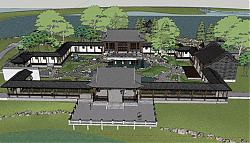 中式风格园林景观古建su模型库素材