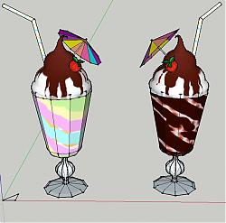 冰淇淋冰激凌食品SU模型
