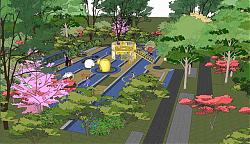 儿童游乐区-游乐设施-儿童活动区景观公园su模型库素材
