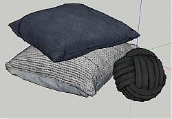 毛球枕头靠枕SU模型