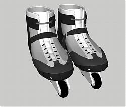 溜冰鞋滑冰运动器材SU模型