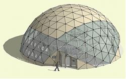 玻璃球形建筑商业办公楼展馆su模型库免费素材