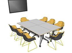 会议桌椅办公家具SU模型