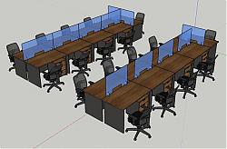 办公桌椅家具SU模型