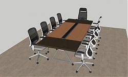 会议桌椅办公家具SU模型