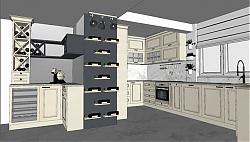 厨房橱柜酒柜SU模型